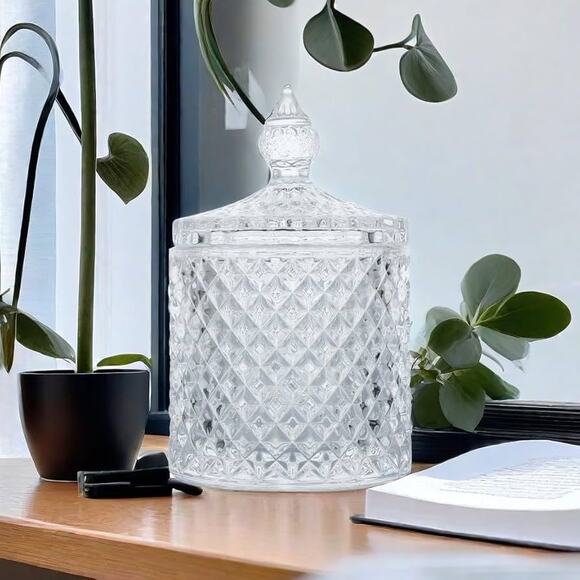Clear Votive Candle Holder Sugar Bowl Cotton Ball Jar - Picture 1 of 8